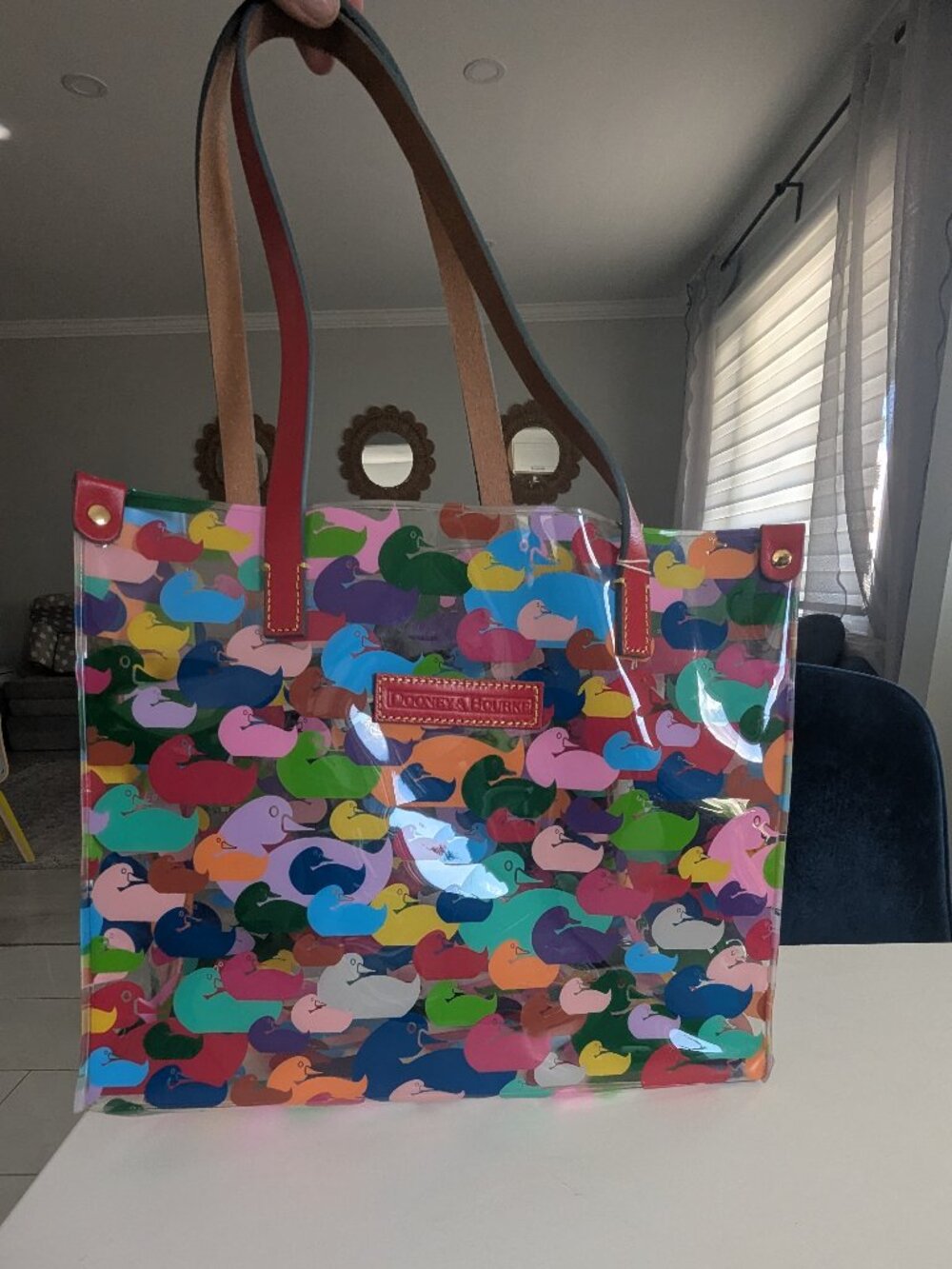 Dooney and Bourke Clear Tote Bag Duck Pattern